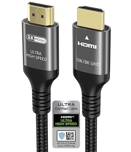 4K HDMI Cable 48Gbps 6.6 FT, 4K 240Hz 144Hz 120Hz
