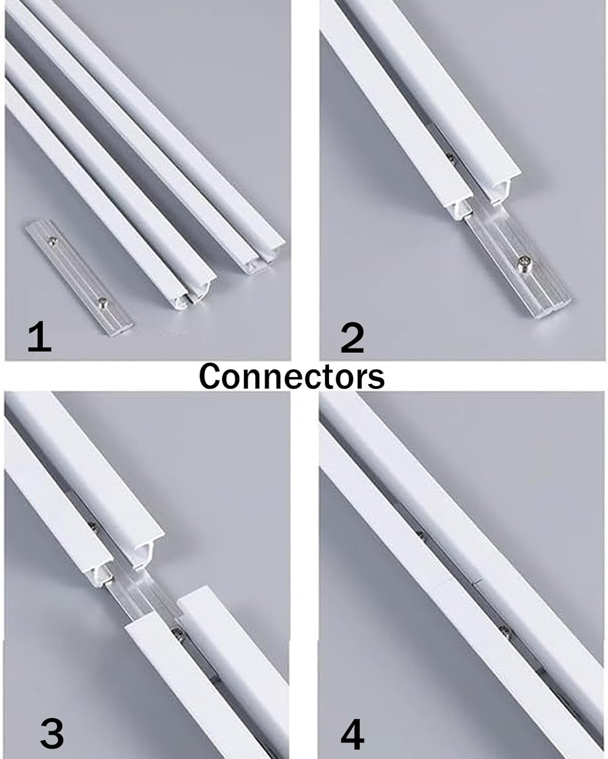 Ultra-Thin Recessed Ceiling Curtain Track Set, Concealed Room Divider Rail, Mute Rollers, Adjustable 75-600 cm, Black, Perfect for Home Decor, 85cm/2.79ft