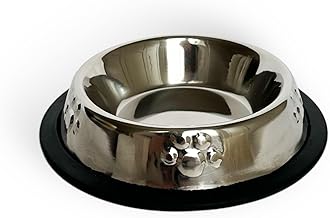 Edelstahl-Futternapf mit Rutschfester Basis, 16 cm Durchmesser, Spülmaschinenfest, für Hunde und Katzen
