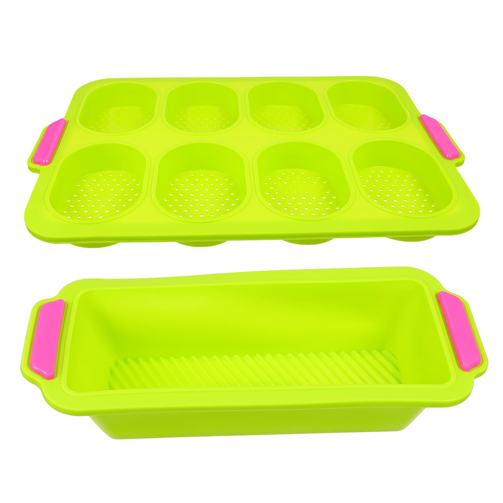 OKUMEYR 2pcs Non-stick Silicone Baking Molds for French Bread Seamless Design Easy Demoulding for Homemade Bread Cheese Biscuits Baking Plate