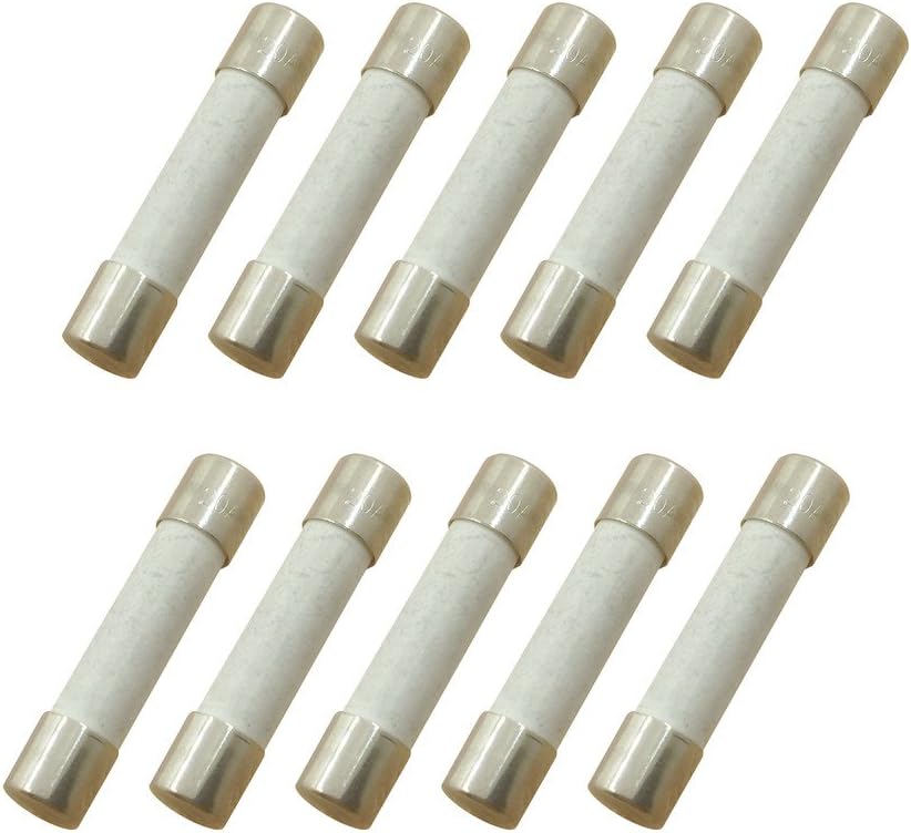 (Pack of 10) 5 Amp Slow-Blow Time Delay Fuse Ceramic 6x30mm