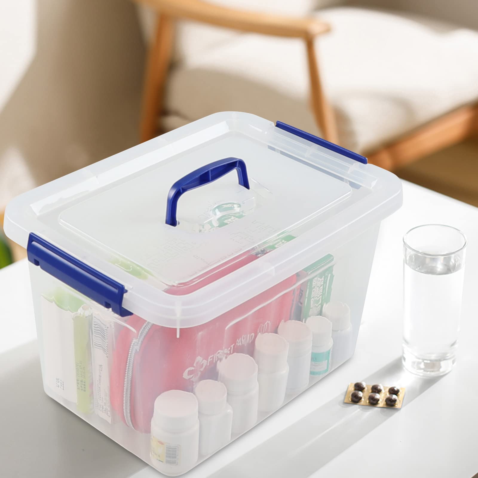 Aufbewahrungsbehälter Plastik, Aufbewahrungsboxen mit Deckel Set von 6