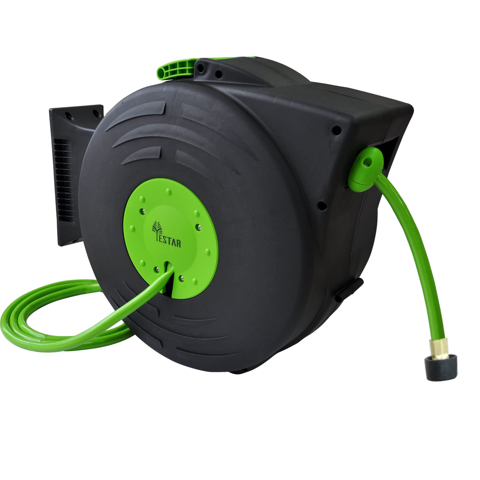 YESTAR Retractable Garden Hose Reel Wall Mounted 1/2" x 82+6.5 Feet