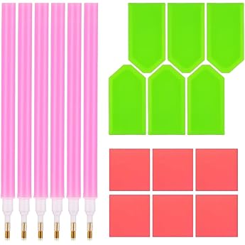 5D DIY Diamond Painting Accessory Kit 18 Pieces Diamond Painting Pictures Kit for Diamond Beads Craft Accessories Diamond Painting Craft Nail Art Embroidery Cross Stitch with Pen for Adults Children