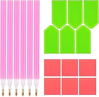 Outils de peinture diamant – 18 kits d'outils de peinture diamant à faire soi-même, plateaux d'art diamant 5D avec poignées de stylo et argile à colle, accessoires de peinture diamant pour