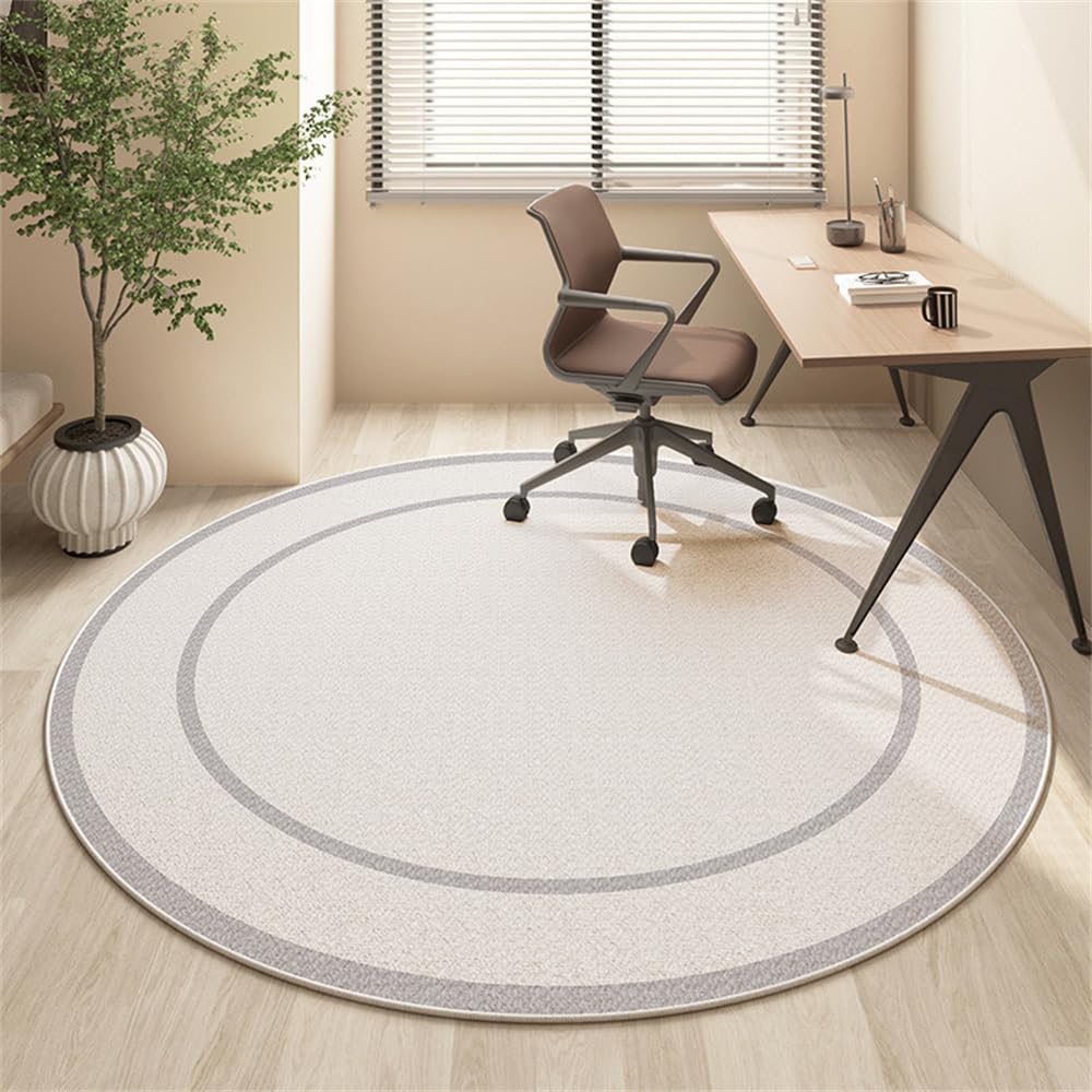 Runde Bürostuhlmatte im japanischen Stil für Teppich und Hartholzbodenschutz, rutschfeste Gaming-Schreibtischunterlage – 100 cm konzentrisches Kreis-Design, ideal für Rollstühle