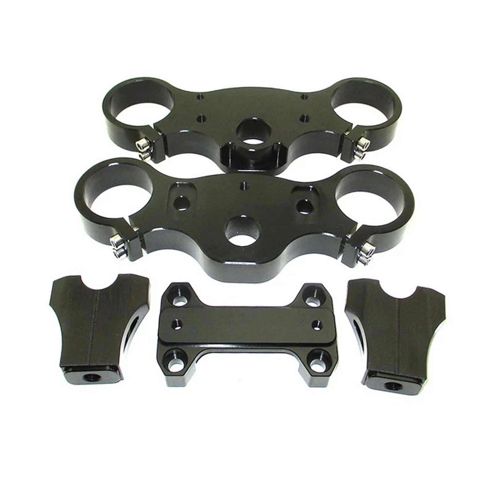 Set di morsetti tripli in alluminio CNC da 45/48-22 mm for Pit Bike(Black)
