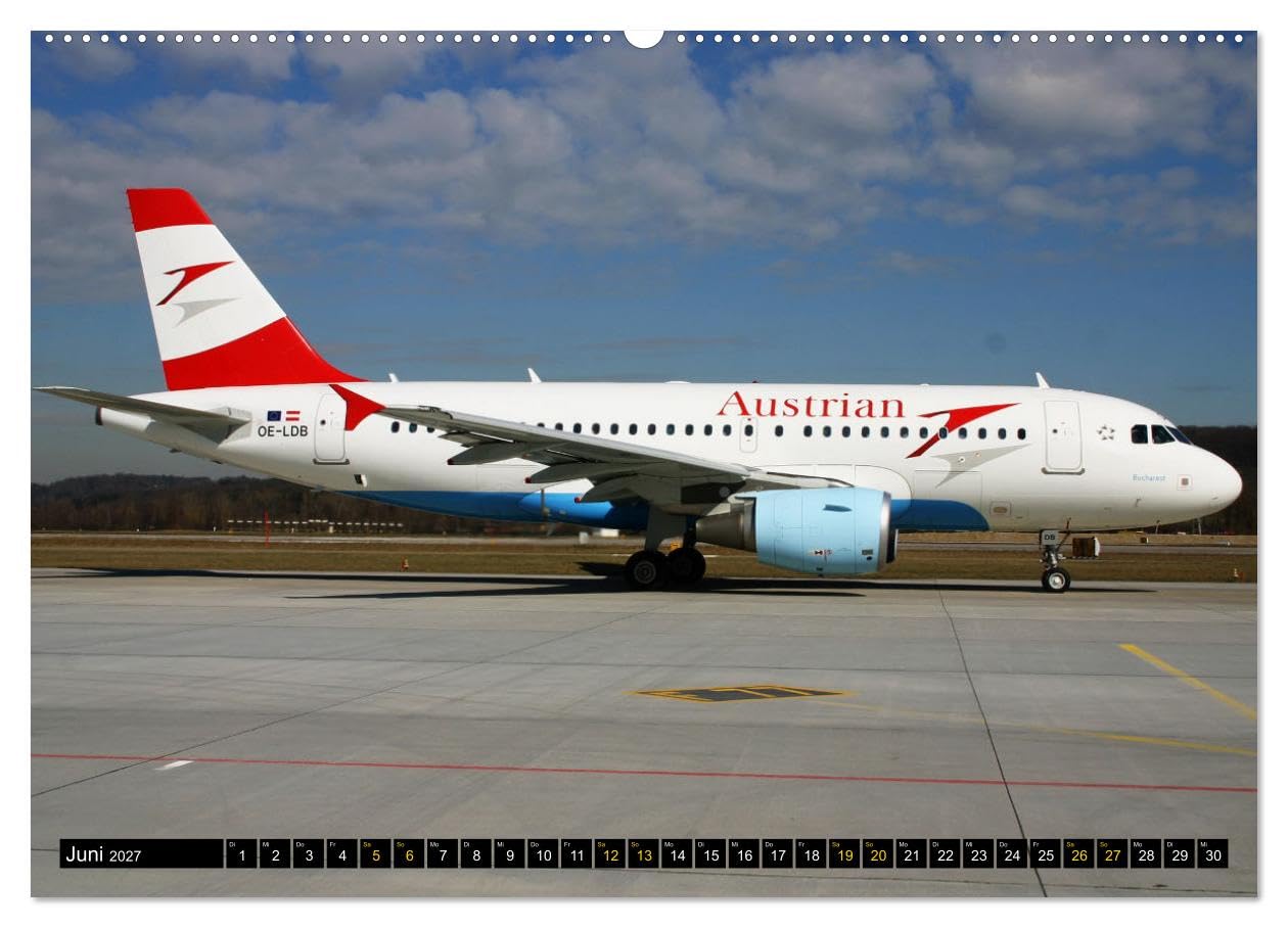 CALVENDO - Airbus Airliners (hochwertiger Premium Wandkalender 2027 DIN A2 quer), Kunstdruck in Hochglanz: Die Airbus Familie deckt heute das ganze Airline Spektrum ab.