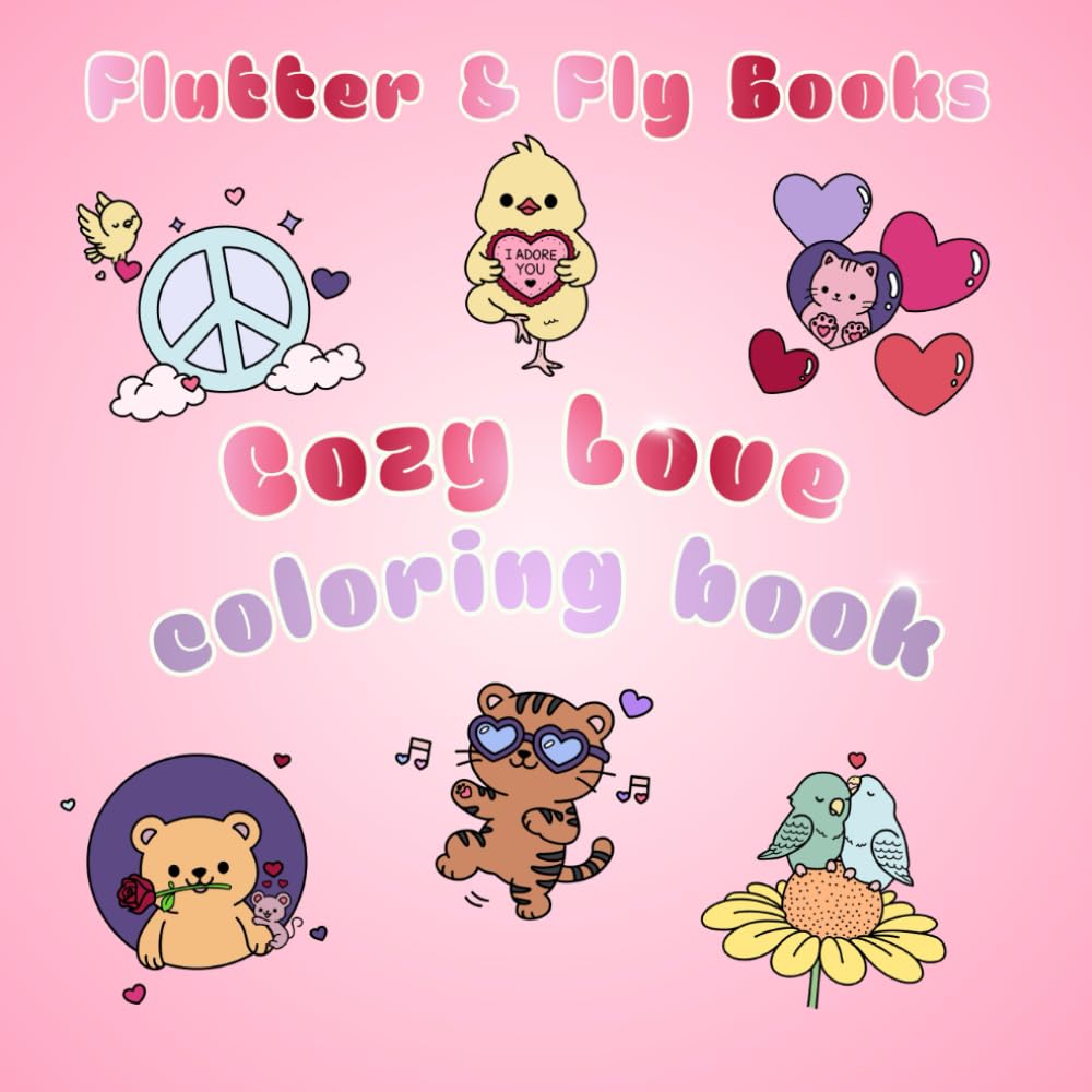 Cozy Love: Cute And Simple Coloring Book, For All Ages, For Stress And Relaxation