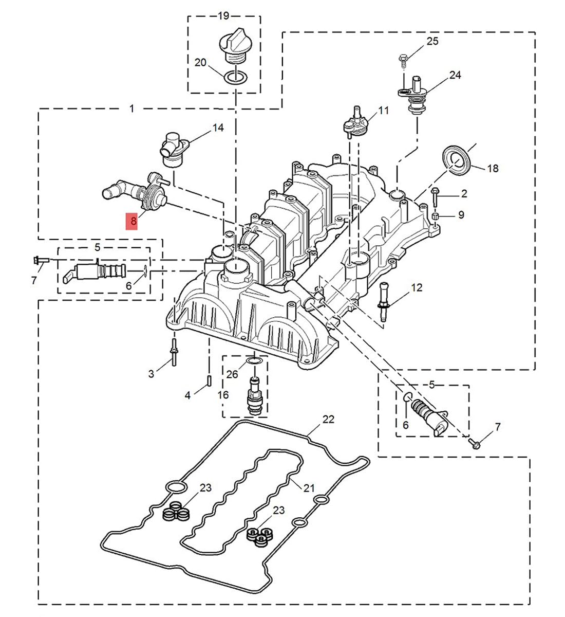 FASTCHE Positives Kurbelgehäuseentlüftung (PCV) Ventil, PCV-Ventil, kompatibel mit Chevrolet Cruze Equinox Malibu Trax & Buick Encore & GMC Terrain ersetzt # 12685407 12665645
