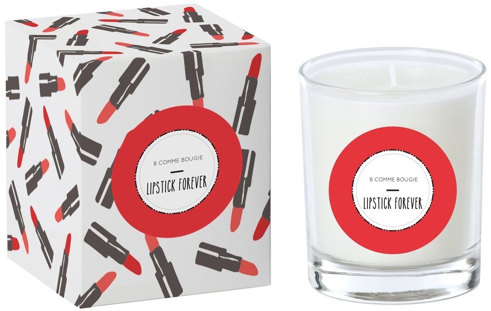 BCommeCandle – Duftkerze Bestseller – Lipstick Forever – hergestellt in Frankreich, Floral, Frucht, Veilchen, Rose, Jasmin, Pfirsich