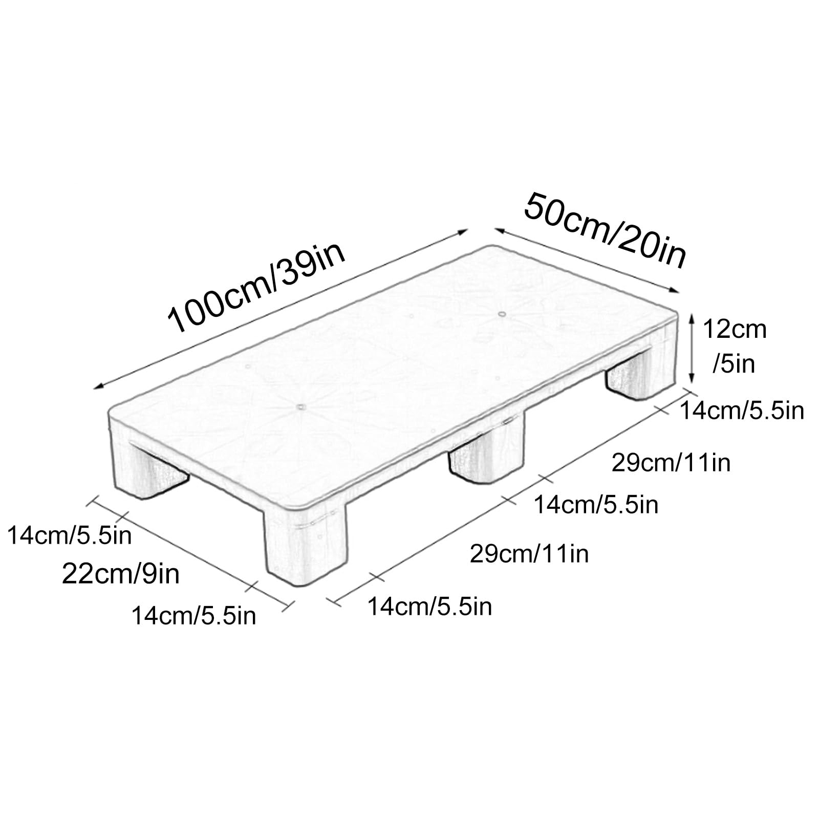 Pallet di stoccaggio in ABS | Dimensioni multiple multicolori for magazzino e logistica: pallet di stoccaggio in ABS(Blu,80x40cm/31x16in)