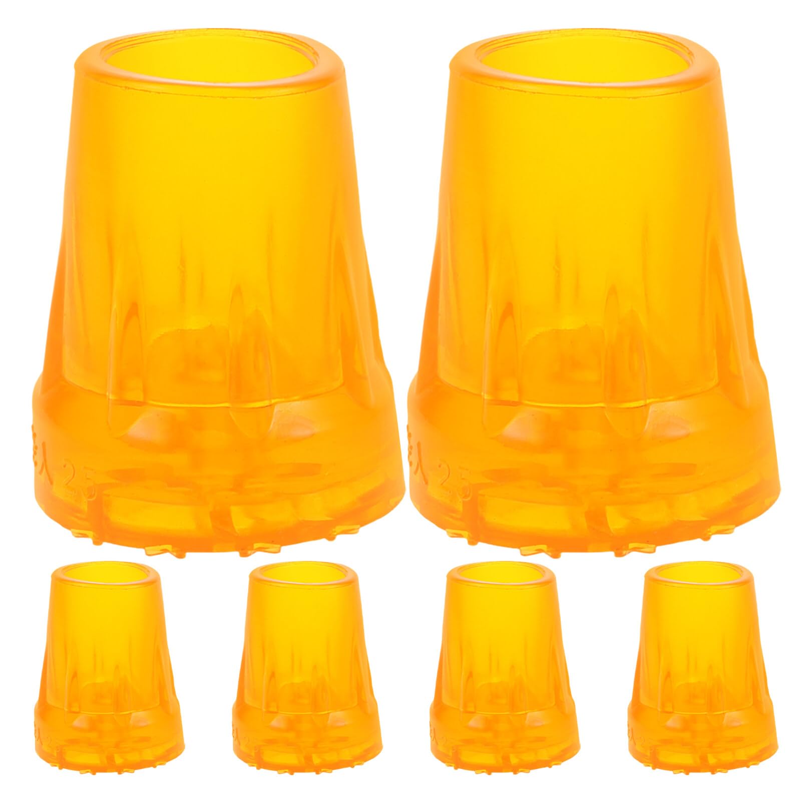 Ipetboom 6pcs Walking Cane Tip and Crutch Tip Base Replacement Rubber Cane Tips Non-Slip Feet Cushion for Canes Walking Sticks Walkers Orange