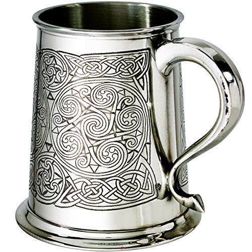 Tankard Pewter I LUV LTD de una pinta con grabado celta tradicional 2