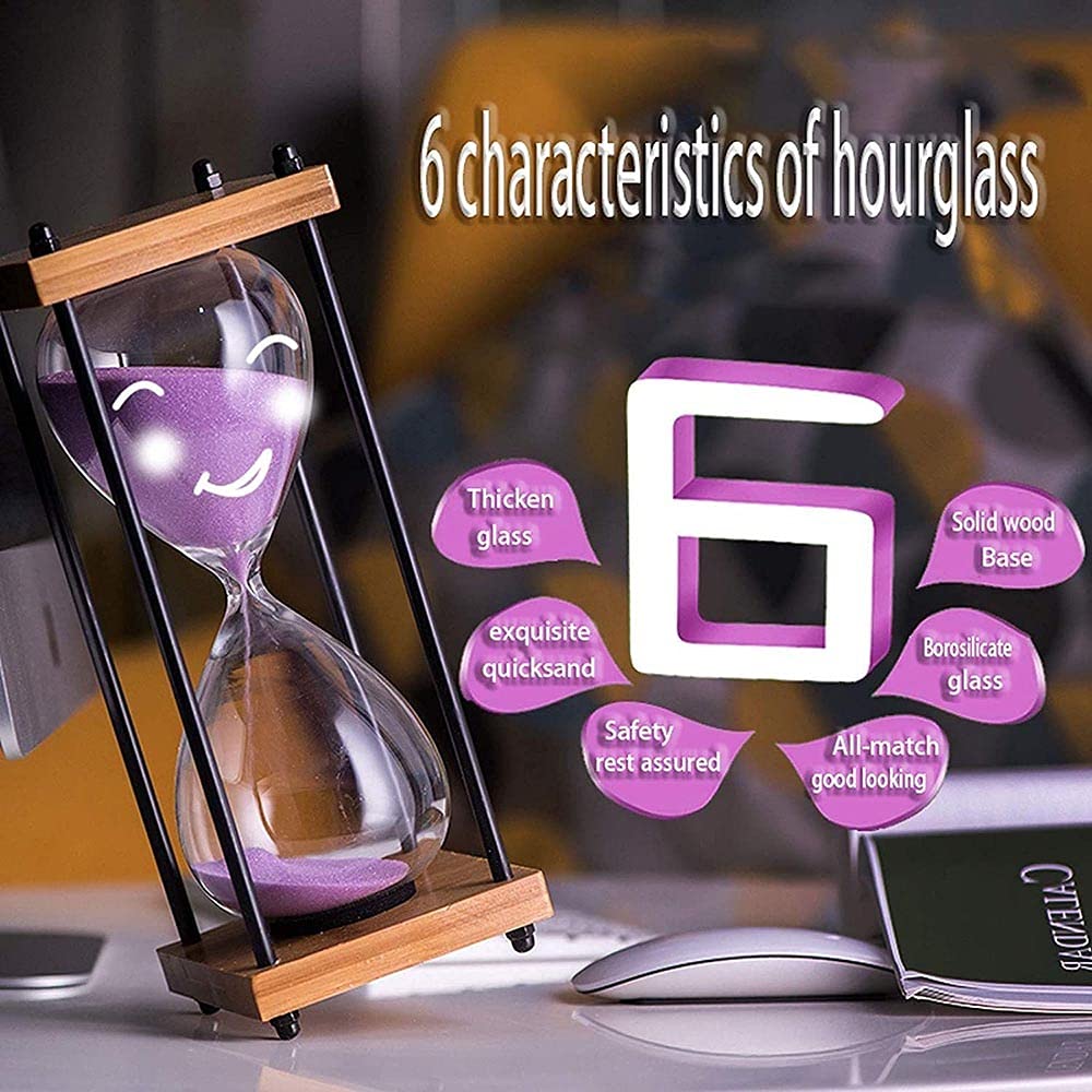 30 Minuten Sanduhr Sand-Timer, Holz Sanduhr Sandglass Küche Timer Sanduhr Aus Glas Wohnungen, Büros Und Auch Als Dekorative Timeruhr G