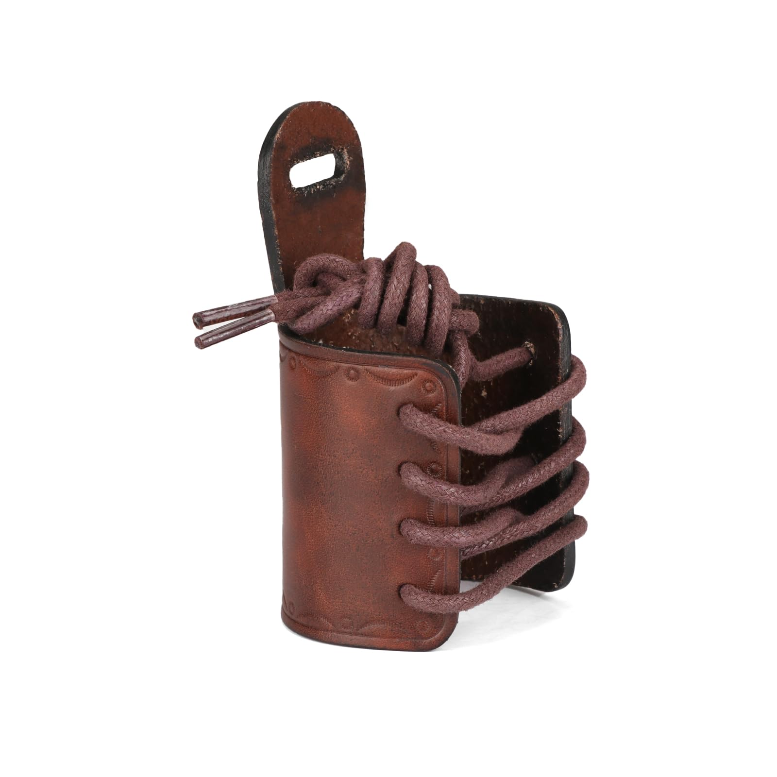 TOURBON Leather Sling Loop No Drill Gun Strap Attachment, Adjustable Holster Barrel Mount Forend Cuff for Rifle Shotgun