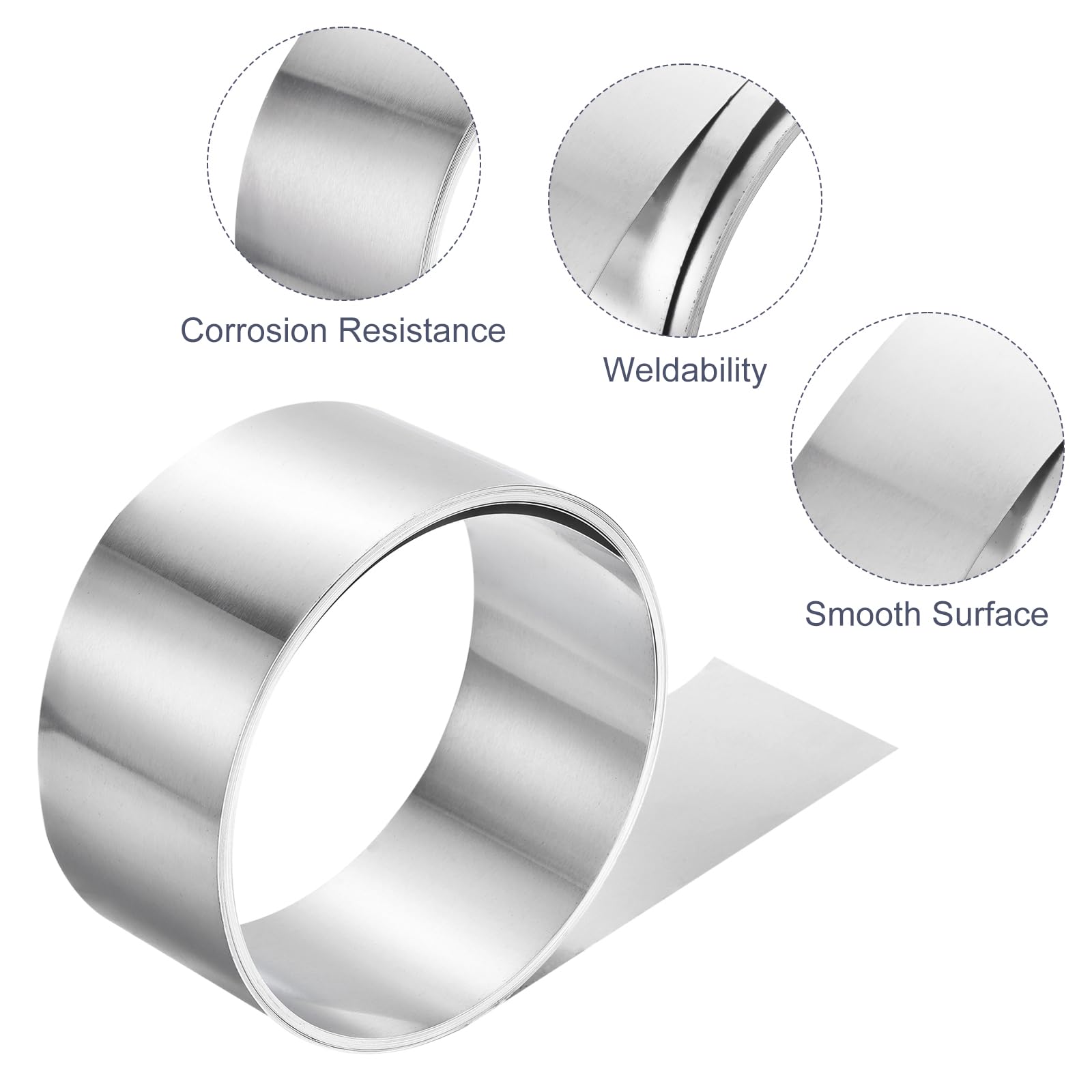 QUARKZMAN Aluminium Metall Rolle 5000mm X 50mm X 0.2mm Stärke 1060 Aluminium Flashing Rolle Blechstreifen Für Industrielle Verwendung Silberfarben