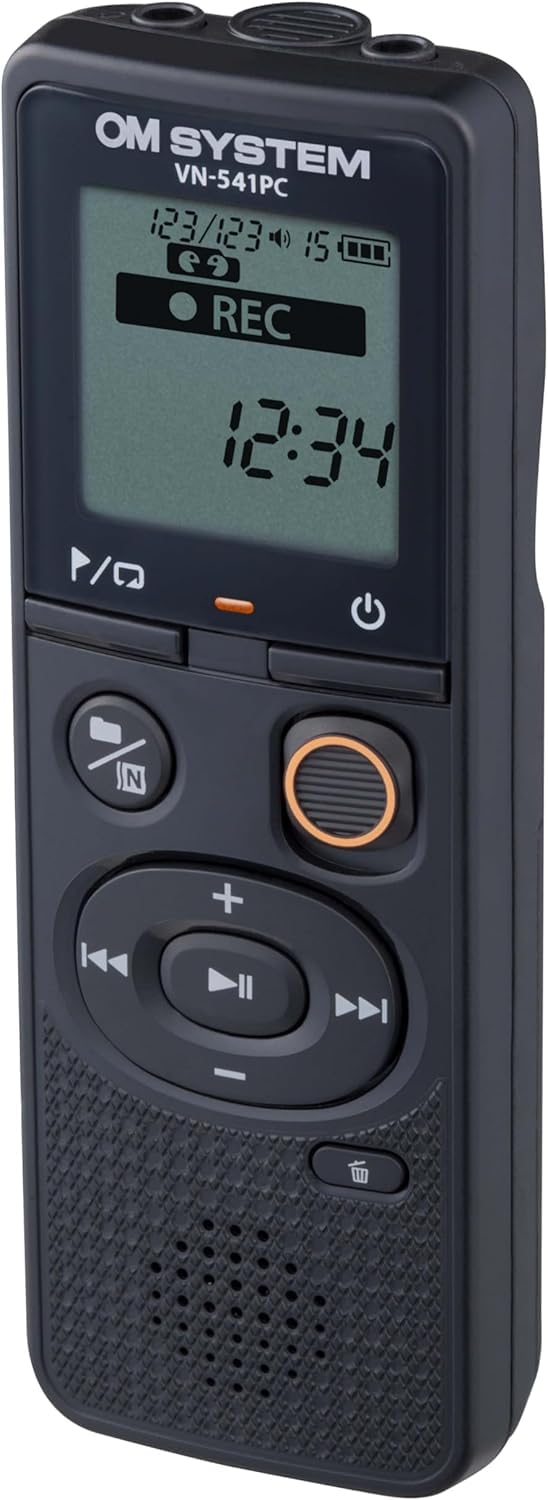 Om System VN-541 PC Successeur Olympus VN-541 PC Enregistreur Vocal numérique avec Microphone omnidirectionnel, Enregistrement à Une Touche, Suppression du Bruit et mémoire de 4 Go