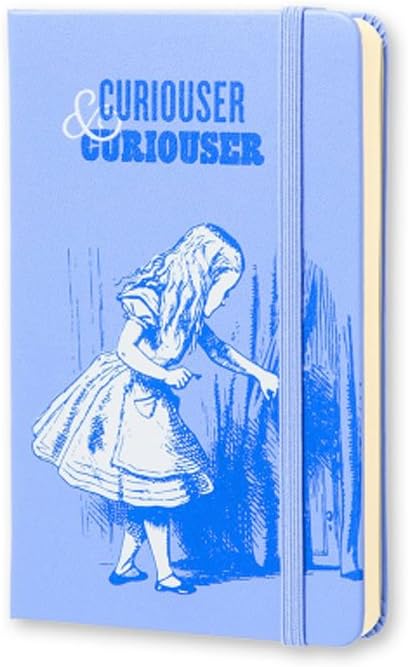 Moleskine Limited Edition Alice in Wonderland Notebook, Hard Cover, Pocket (3.5" x 5.5") Plain/Blank, Powder Blue, 192 Pages