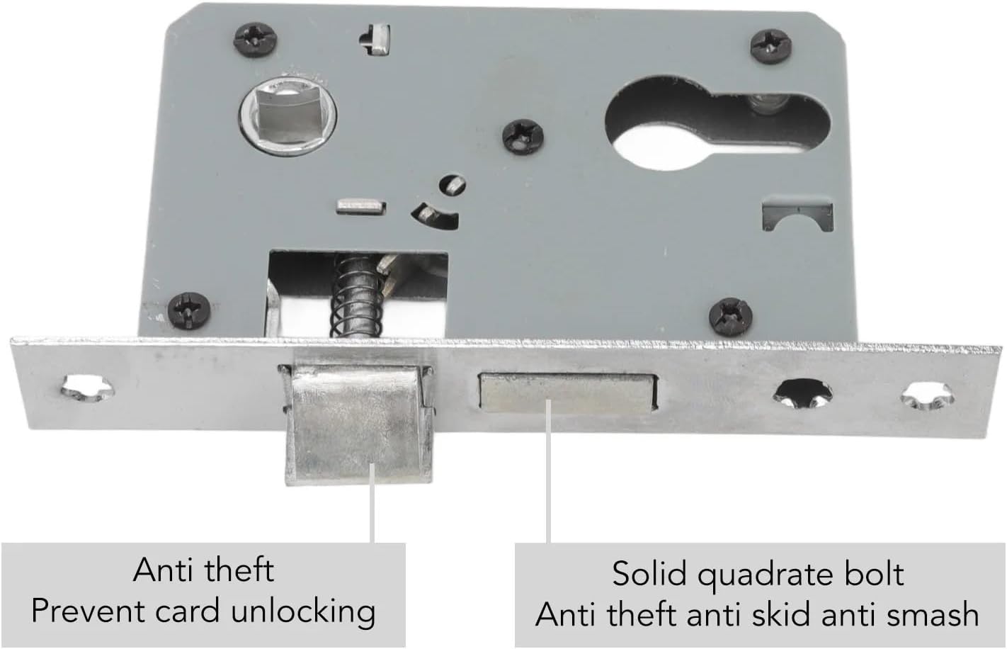 Keyed Entry Lock Door Handle Manganese Steel Silent Bearing Universal Lever Set with Keys for Home Bedroom Black