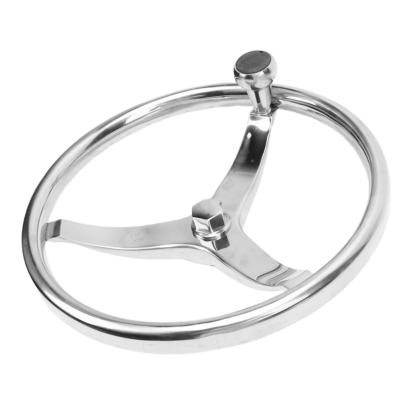 Volante per barca in acciaio inox a 3 razze diametro 33-1/2 pollici volante marino per albero conico da 3/4 pollici con manopola dado 5/8 "-18