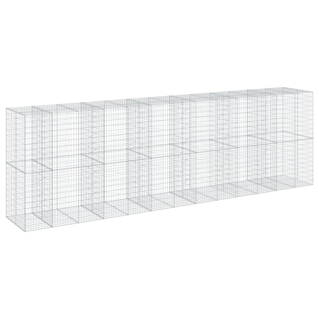 Gavión con tapa, 650 x 100 x 200 cm, cesta de piedra galvanizada | Cesta de alambre resistente para jardín y patio, ideal como protección visual, borde de bancal o pared decorativa de piedra.