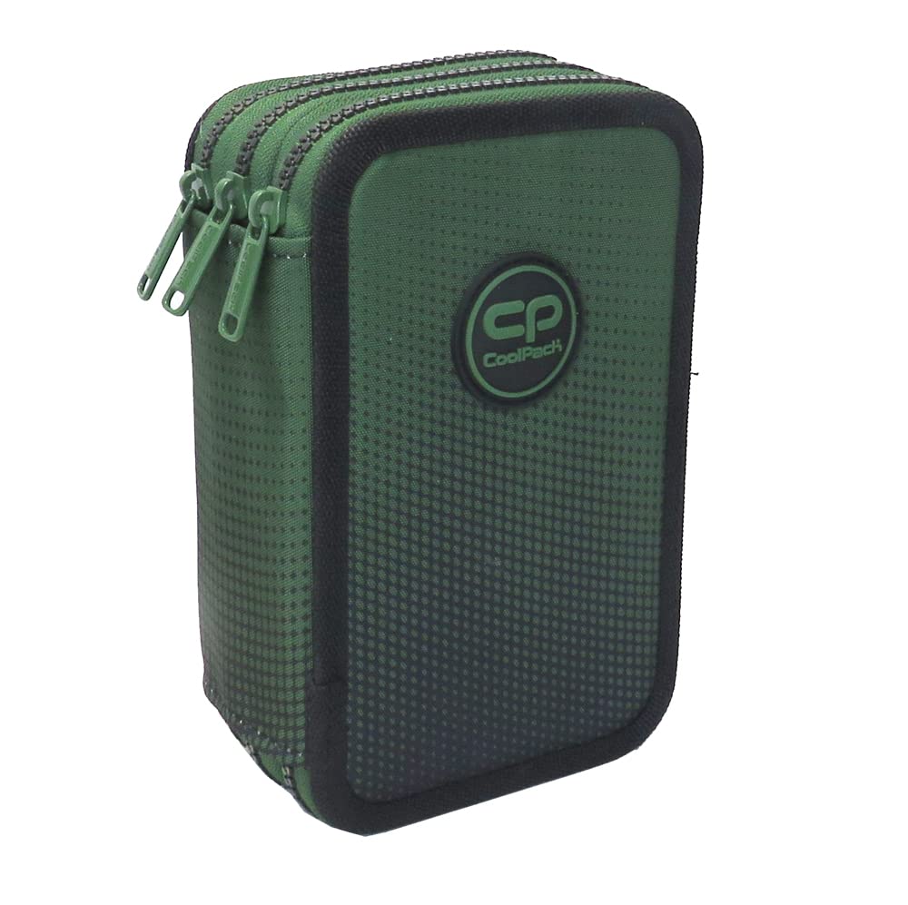 CoolPack XXL Pencil Case 3-Compartments Triple Boys Ombre Gradient Grass 44-Piece Filled Student Case 3-Animal, Green - View #4