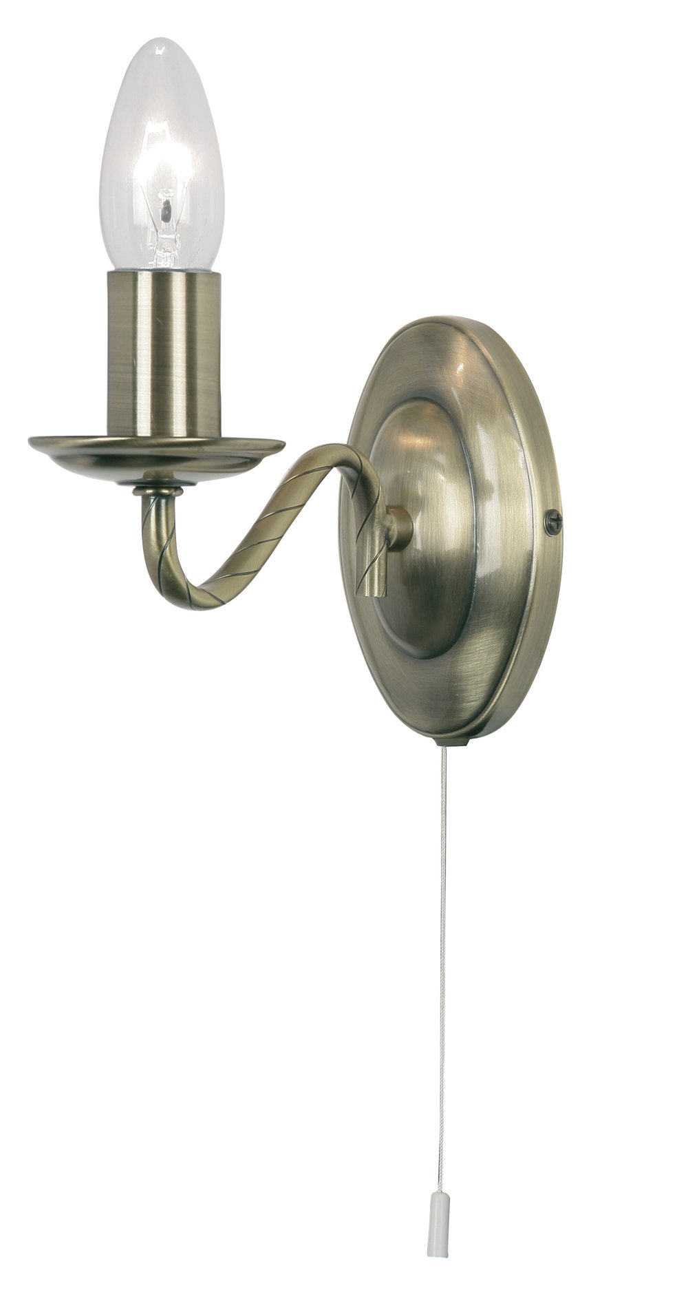 Nador wall light in antique brass finish, can be used with shades (extra)
