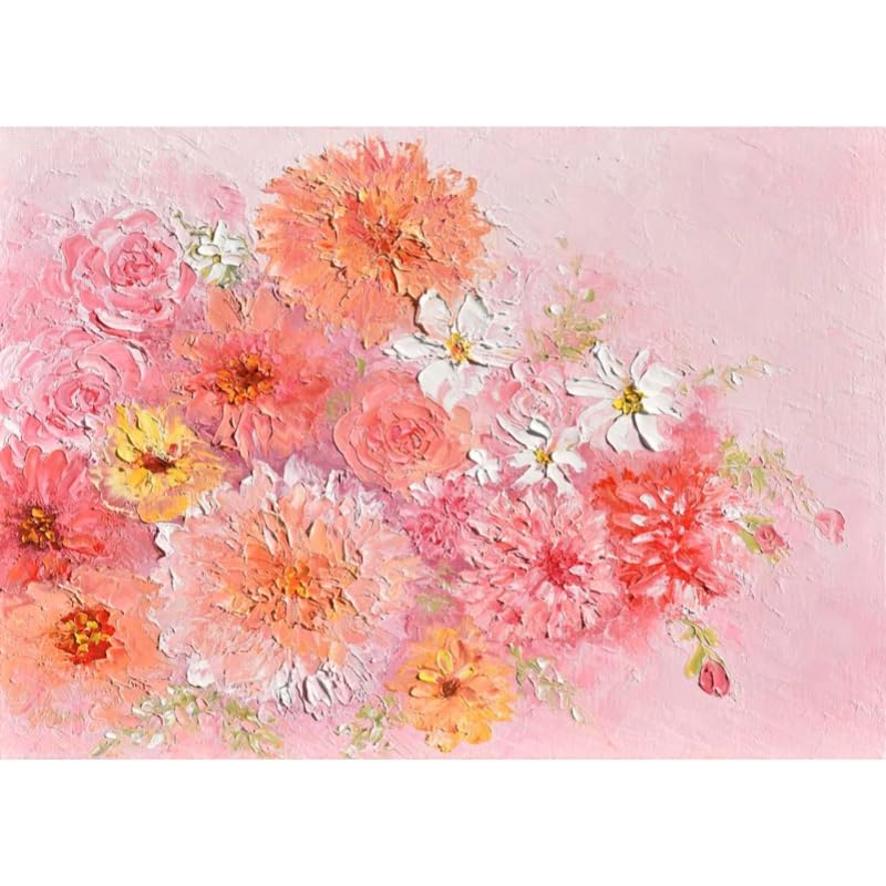 Fleur de dahlia pivoine rose en peinture à l'huile pour un intérieur poétique
