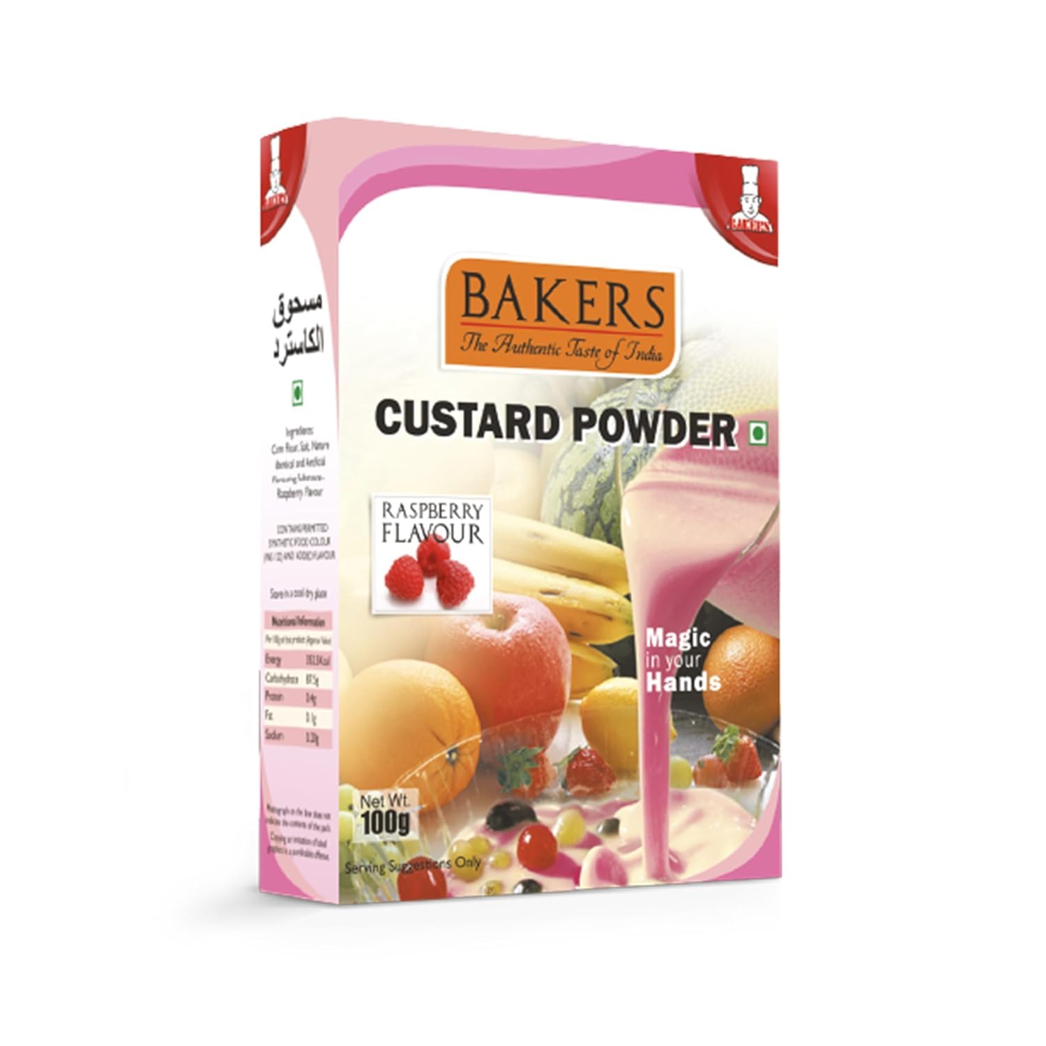 BAKERS Raspberry Flavored Custard Powder | Contains No Eggs | Long Shelf Life | Easy to Make | Tasty and Juicy | Pack of 4 (100 gm x 4) (B0DBLZG2MP) Amazon Price History, Amazon Price Tracker