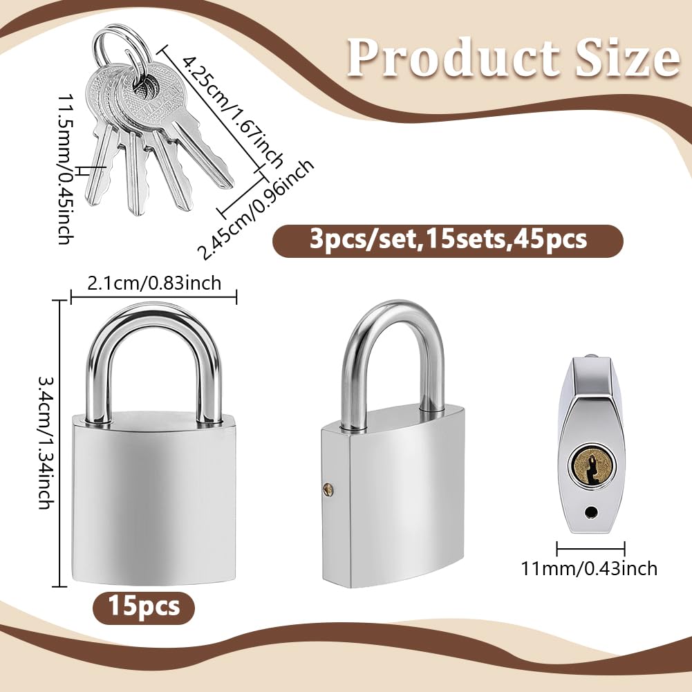 AHANDMAKER 15 candados de acero sólido con llave igual, cerraduras de acero resistente de 0.83 pulgadas de ancho con 60 llaves impermeables con la misma llave para puertas interiores y exteriores