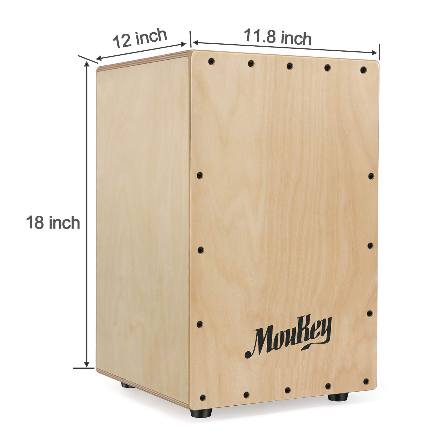 Moukey Full Size Cajon Drum DCD-1 Wooden Drum Box Birchwood 