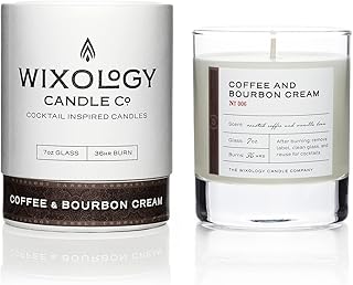 Wixology Cocktail Inspired Bourbon Soy Candle - Reusable Rocks Glass - Made in Kentucky - 7 oz (Coffee & Bourbon Cream)