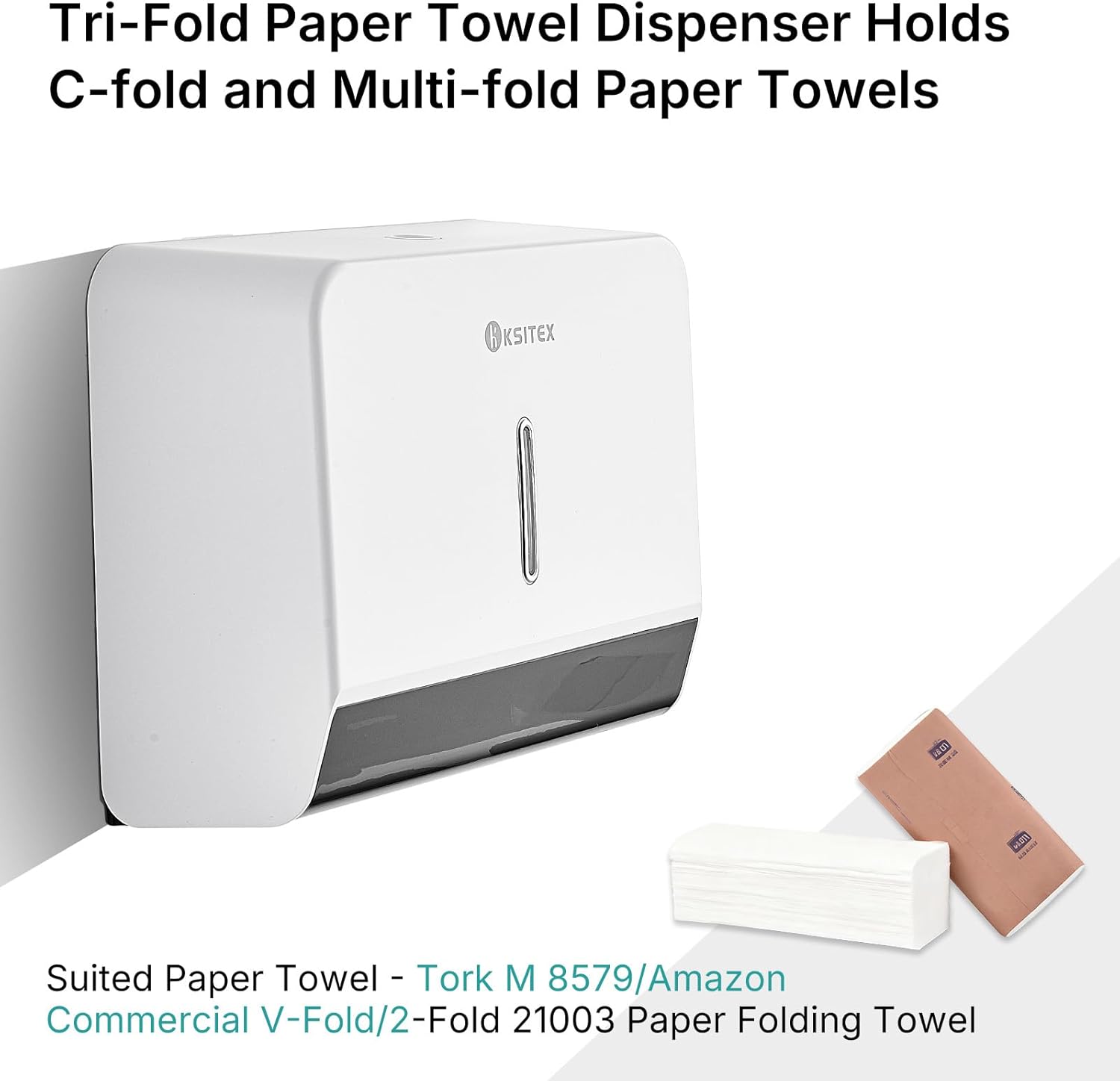Paper Towel Dispenser Holder Wall Mount, Multifold/C Fold/Trifold Hand Towel Dispenser, Commercial Paper Towel Dispenser for Bathroom Tissue Dispenser, Large Capacity 200 Sheets