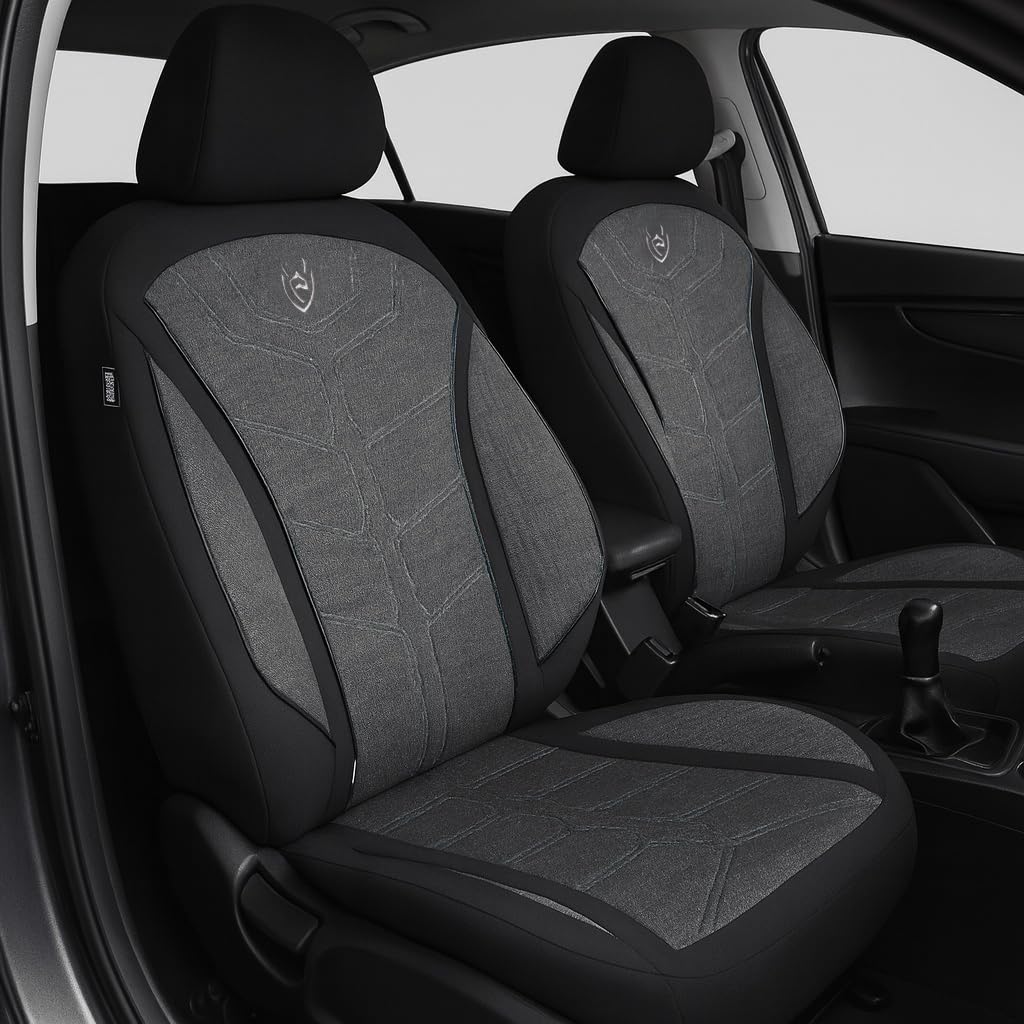 Fundas de asiento aptas para BMW 2 | Color: blanco y negro | Modelo: Prime MT | Fundas de asiento | Fundas de asiento | MT5