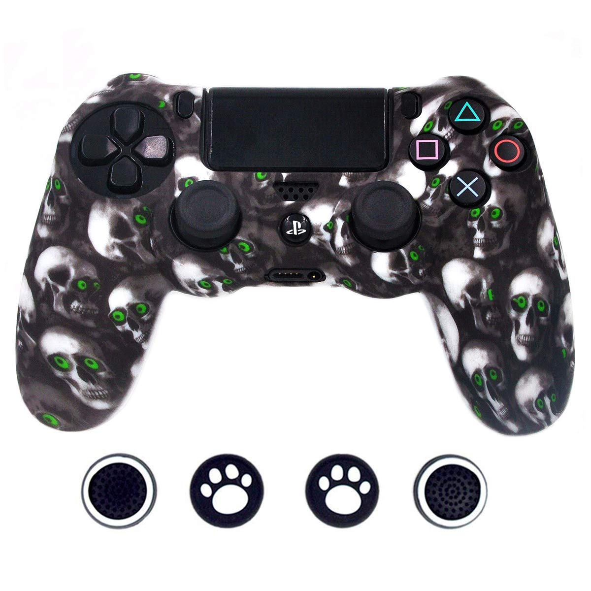 Schutzhülle für Controller PS4 / Slim / Pro, Silikon, rutschfest skull 2.0