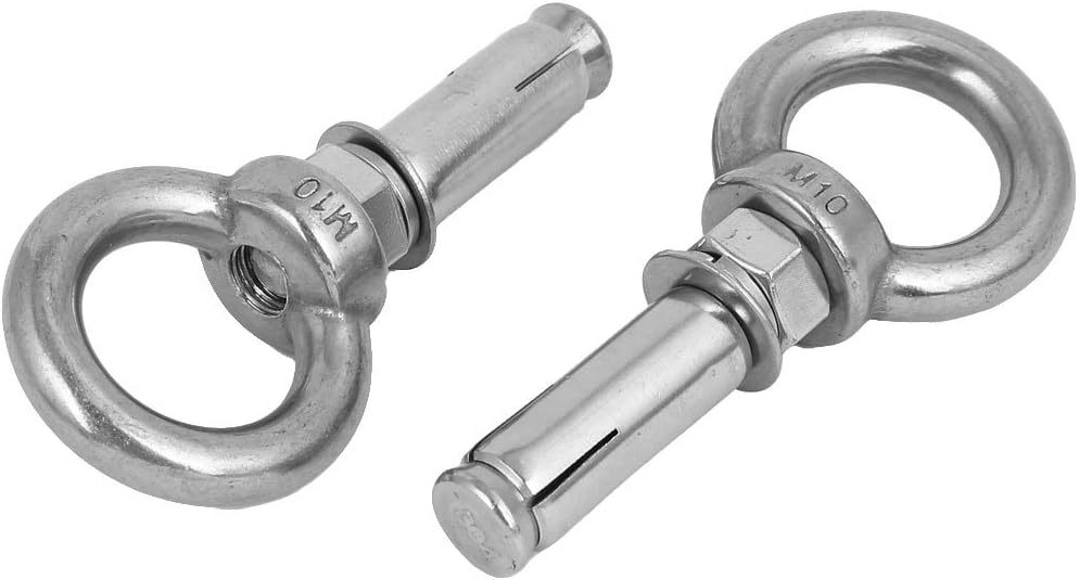 M10x60mm Wall 304 Stainless Steel Expansion Screws Closed Hook Anchor Bolts 8pcs (aae1556dfacff239b3e901744e891201)