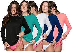Kit 5 Camisa Camiseta Manga Longa Proteção Solar Uv 50+ Termica Feminina Praia Verão