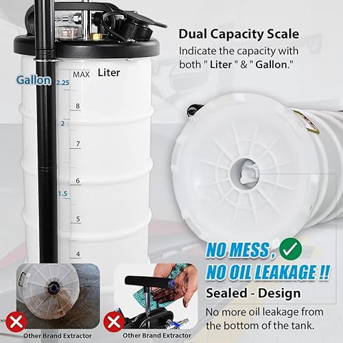 Miniatura 6 de FIRSTINFO A11012US - Bomba extractora de aceite neumática de 6L para evacuación de líquidos de automóviles + manguera de purga de freno de válvula