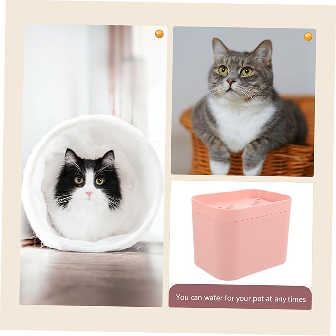 Fuente de Agua Automática para Gatos y Perros, Rosada, Plástico miniatura 7