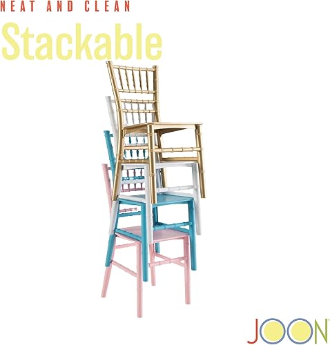 Miniatura 8 de JOON Paquete de 2 sillas Tiffany Chiavari para niños, 25 x 13 x 14.5 pulgadas, policarbonato, altura del asiento de 12.75 pulgadas, diseño elegante