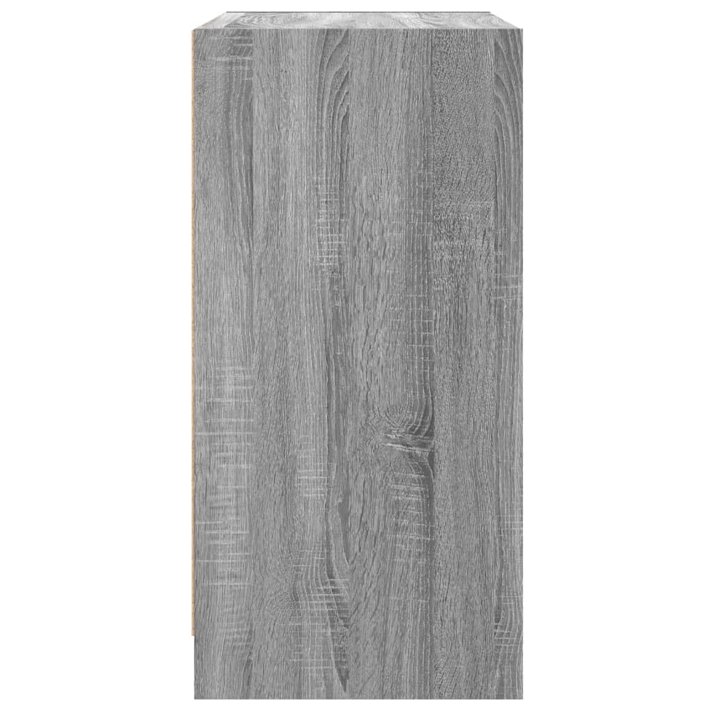 ZEYUAN Beistellschrank mit Glastüren Grau Sonoma 68x37x75,5 cm, Schrank Klein, Flurschrank, Kommode, Vorratsschrank, Flurschrank, Badezimmerschrank, Kleinmöbel - 836425