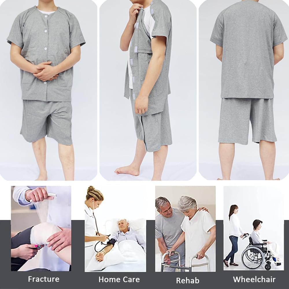 Ropa para Pacientes Postrados En Cama, Pantalones para Pacientes con, Traje para Discapacitados, Fácil De Usar Y Quitar, Asistente De Enfermería Hospitalaria, para Fracturas, Parálisis