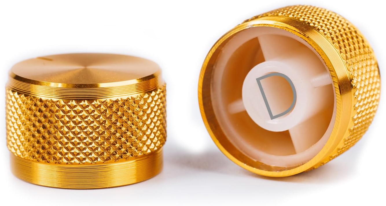 Suitable for TM680/KT68/GK68 Upgrade Knob 2 PCs Pack, Aluminum Alloy, Upscale Electroplating, Mechanical Keyboard Upgrade Accessories(Texture Gold)