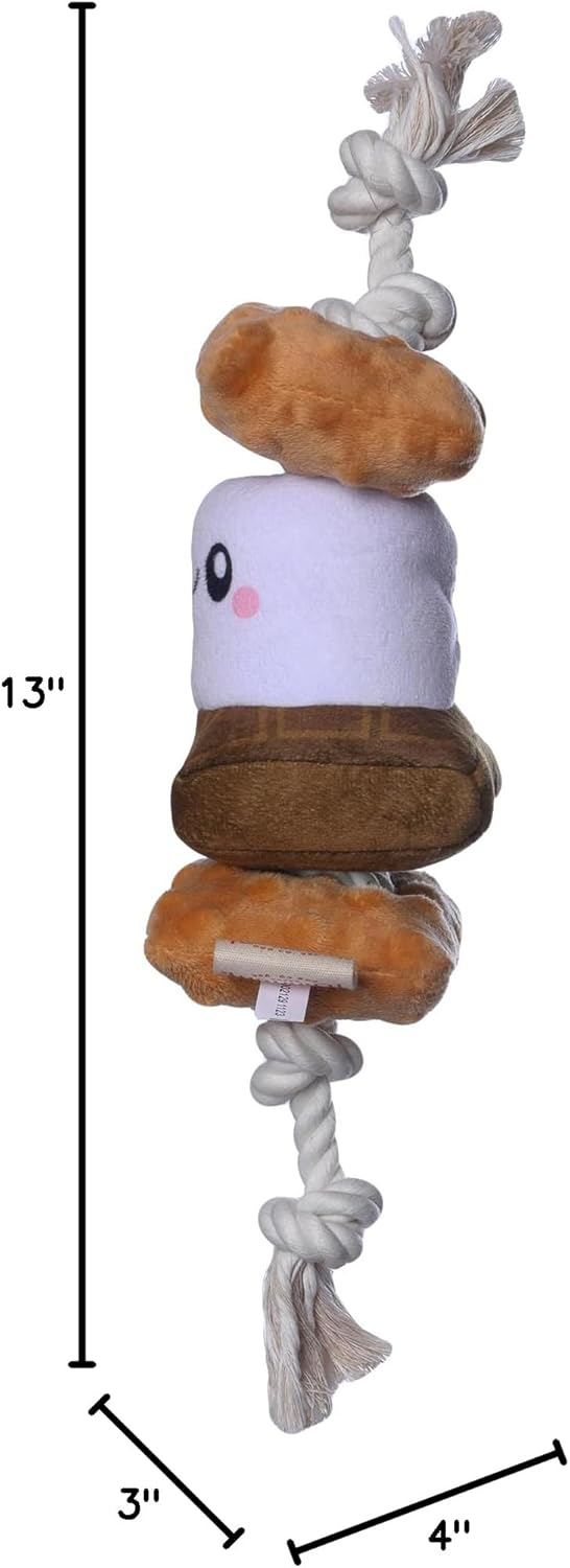 Territory Fun Squeaker Plush Tug Toy for Dogs, S'Mores