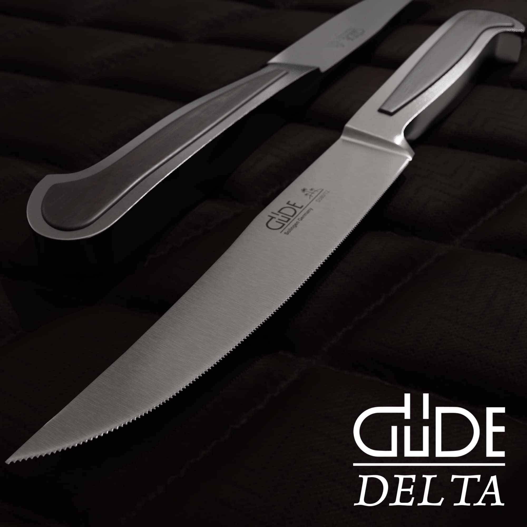 Güde Solingen - Cuchillo para filet con sierra forjado, 12 cm, granadillo, DELTA, Hecho a mano en Alemania