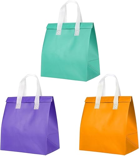 PATIKIL Bolsas aisladas para llevar, 15 bolsas térmicas aislantes de comestibles de 9.4 x 5.9 x 10.2 pulgadas para entrega de alimentos congelados