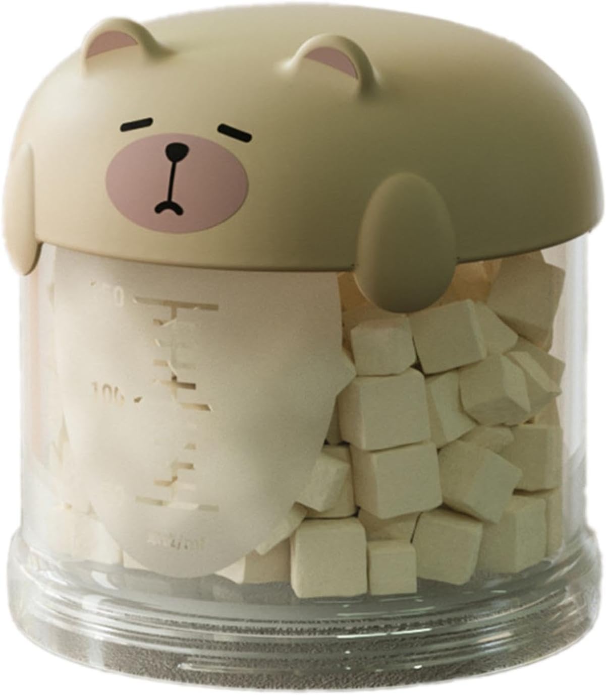 Airtight Dog Treat Container with Lid – Pet Snack Storage Jar for Countertop, 𝙈𝙤𝙞𝙨𝙩𝙪𝙧𝙚-Proof Treat Bin for Dogs & Cats, Ideal for Kitchen or Pantry Use (Beige, Mini)