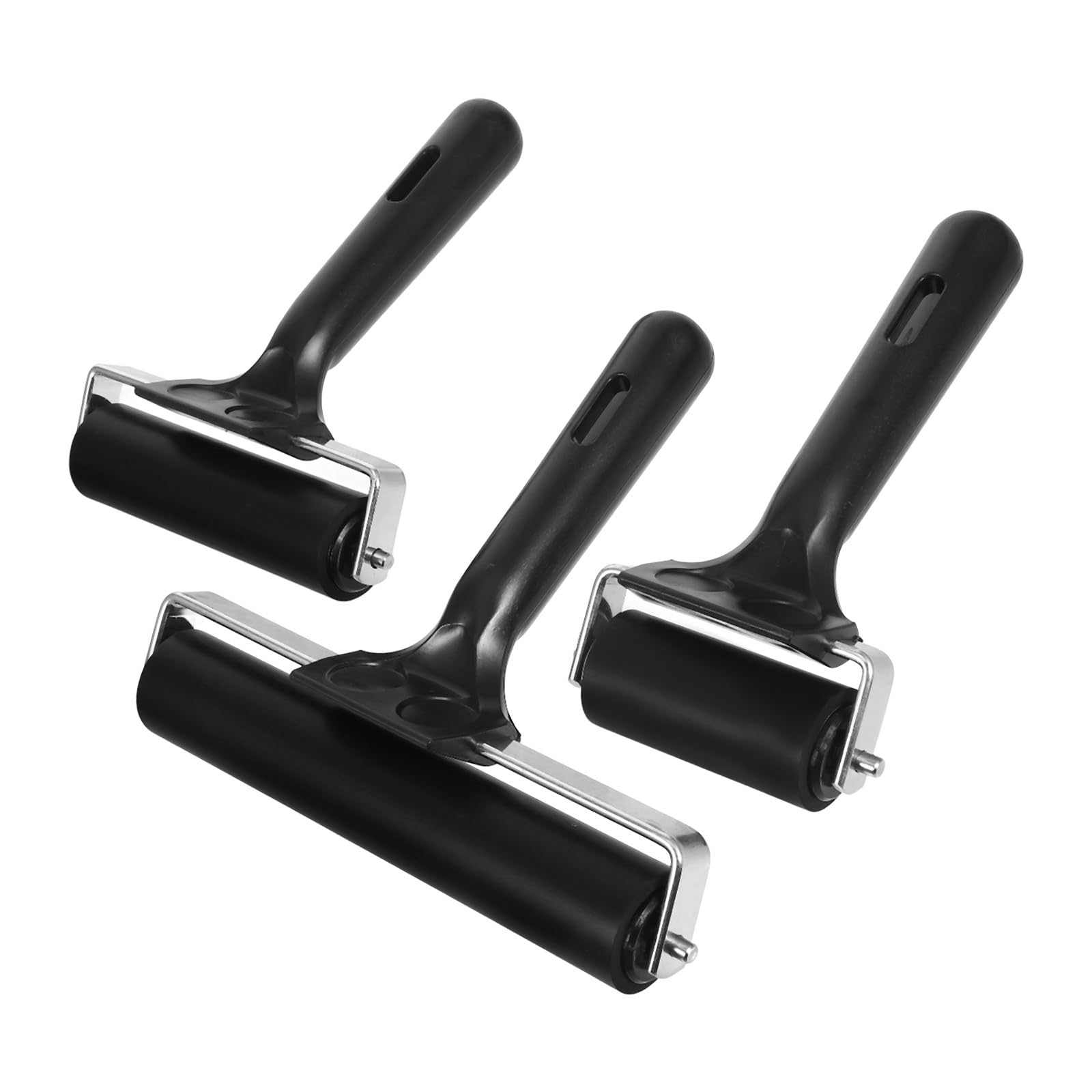 Rouleau en caoutchouc pour impression et collage de peinture - Lot de 3 outils de loisirs créatifs