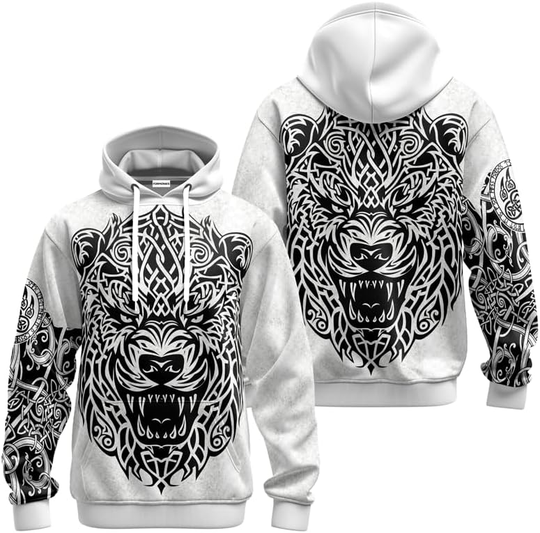 Viking 3D All Over Printed Unisex Hoodies Oversized Pullover Shirts with Pocket and Drawstring